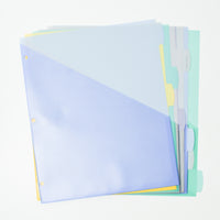 Muted Colors Slash Pocket Index Tab Dividers - Set of 9