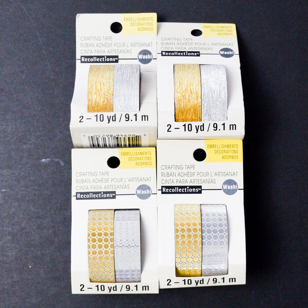 Silver + Gold Recollections Washi Crafting Tape - 8 Rolls