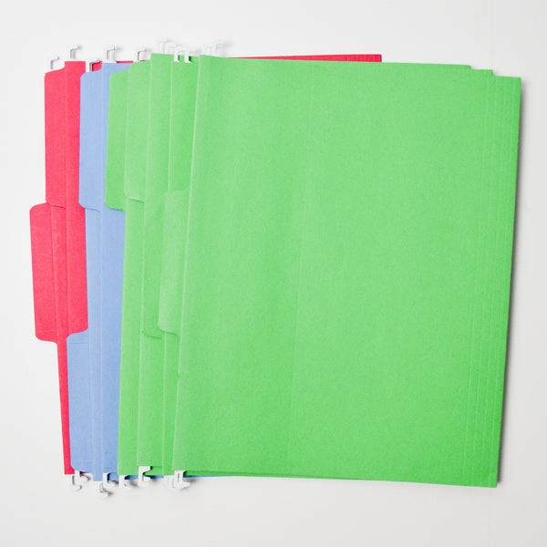 Colorful Hanging File Folders with Plastic Tabs