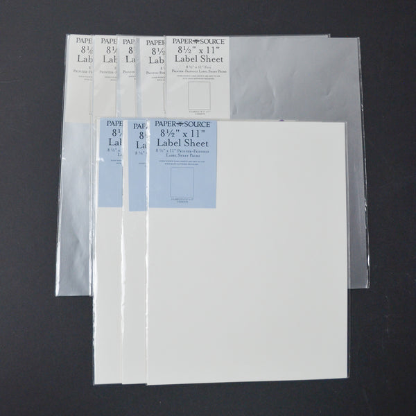 Paper Source Silver + White Printable Label Sheet Bundle - 8 Packs Default TItle
