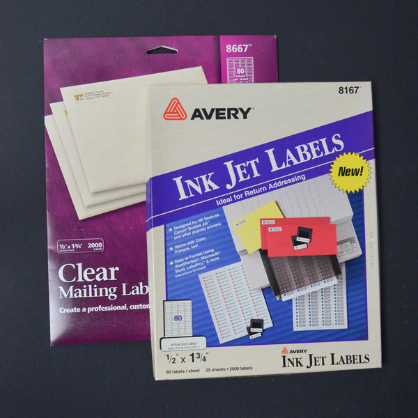 Clear + White Avery Mailing Labels - 2 Packs Default TItle