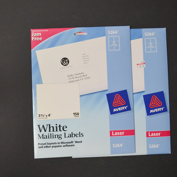 Avery 5264 White Mailing Labels - 2 Packs Default TItle