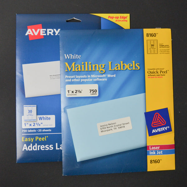 White Avery Mailing Labels - 2 Packs Default TItle