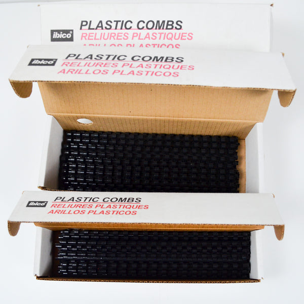 Ibico Black Plastic Binding Combs - Assorted Sizes