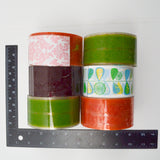 Orange, Red + Green Patterned Packing Tape Rolls - 6 Rolls