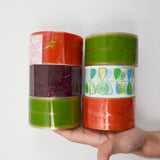 Orange, Red + Green Patterned Packing Tape Rolls - 6 Rolls