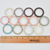 Bow + Heart Print Narrow Washi Tape - 13 Rolls