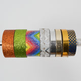 Metallic + Glittery Washi Tape - 8 Rolls