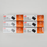 Staples Medium Black Binder Clips - 6 Boxes of 12