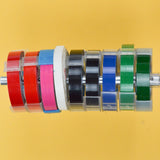 Colorful Dymo + Rotex Embossing Label Maker Tape - 9 Rolls