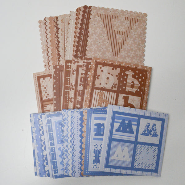 Chipboard Alphabet Cut-Outs in Blue + Brown