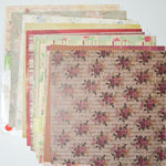 Green + Floral Patterned Scrapbook Paper Bundle
