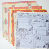Vintage Illustration Patterned Scrapbook Paper Bundle