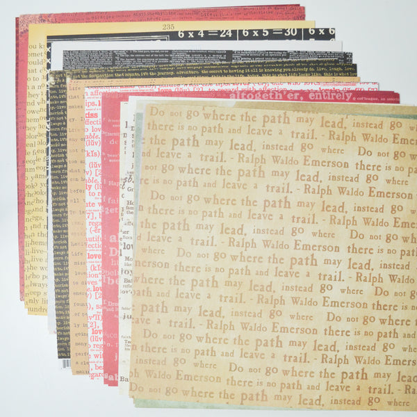 Words Patterned Scrapbook Paper Bundle