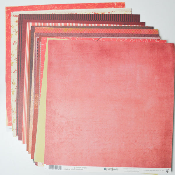 Red Patterned Scrapbook Paper Bundle