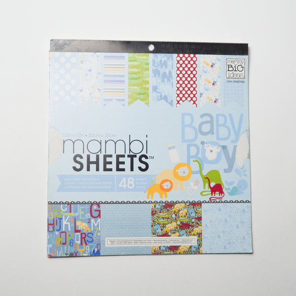 Partial Me + My Big Ideas Mambi Sheets Baby Boy Cardstock Paper Pad - 12" x 12" Default Title