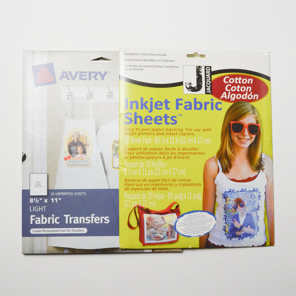 Jacquard + Avery Inkjet Fabric Transfer Paper Bundle - 3 Packs – Make & Mend