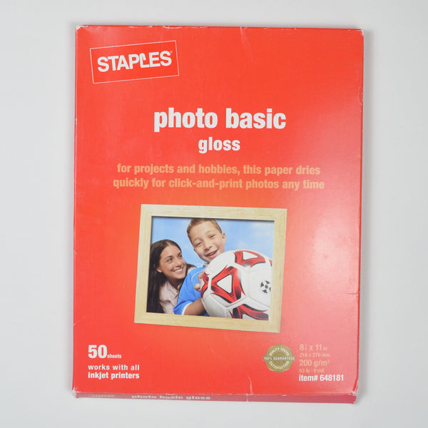 Staples Gloss Photo Paper - 8.5" x 11"