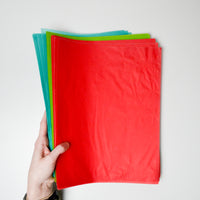 Red + Green Semi-Transparent Paper Bundle