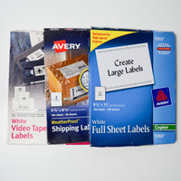 Avery Video Tape, Shipping + Full Sheet Label Bundle