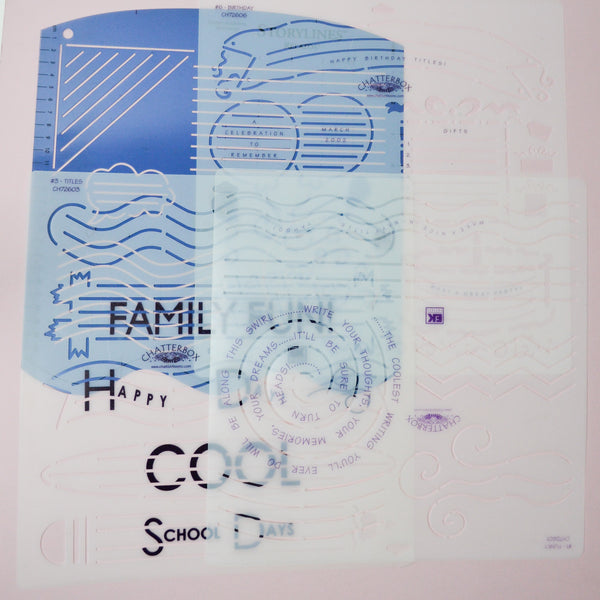 Scrapbooking Layout and Captioning Stencil Bundle