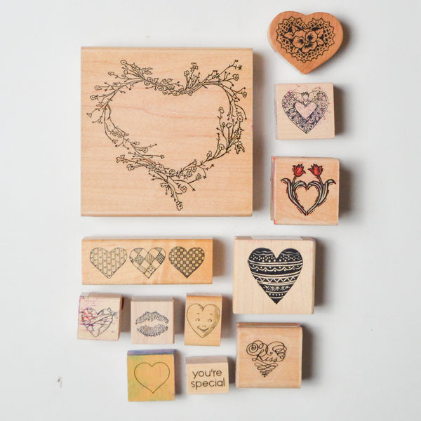 Heart Stamps - Set of 12
