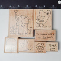 Stampin' Up! Happy Heart Day Rubber Stamps - Set of 8