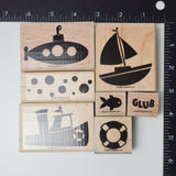 Stampin' Up! Definitely Decorative By Sea Rubber Stamps - Set of 7