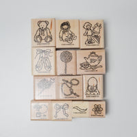 Stampin' Up! Buttons, Bows & Twinkletoes Rubber Stamps - Set of 13