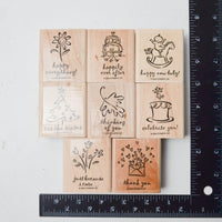 Stampin' Up! Greetings Galore Rubber Stamps - Set of 8