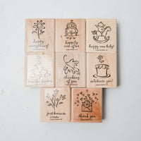 Stampin' Up! Greetings Galore Rubber Stamps - Set of 8