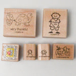 Thanks, Moving + Handstamped Sketchy Stamps - Set of 6