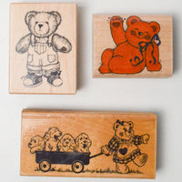 Teddy Bears + Puppies Stamps - Set of 3