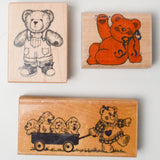 Teddy Bears + Puppies Stamps - Set of 3