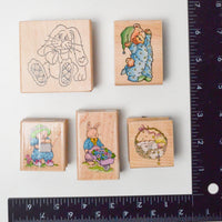 Easter Bunny, Baby Basket + Teddy Bear Stamps - Set of 5