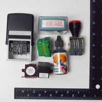 Rollagraph Ink Refills + Ink Dropper, Date Stamps + Airmail Self-Inking Stamps