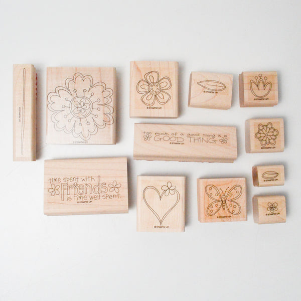 Stampin' Up! 2-Step Stampin' Time Well Spent Rubber Stamps - Set of 12