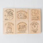 Card Themed Rubber Stamps - Set of 6