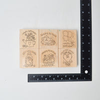 Card Themed Rubber Stamps - Set of 6