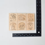 Card Themed Rubber Stamps - Set of 6