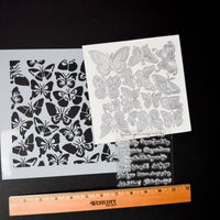 Butterfly Stencils, Dies + Mountable Stamp Set