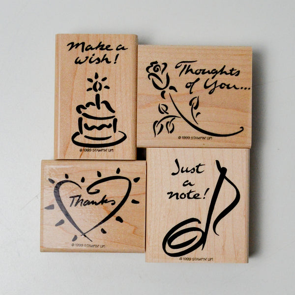 Stampin' Up! Notable Notes Rubber Stamps - Set of 4