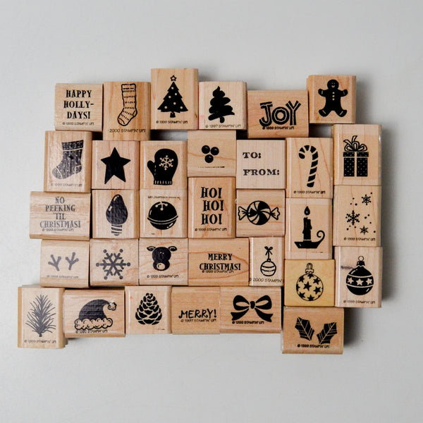 Stampin' Up! Holiday Sampler Rubber Stamps - Set of 30+