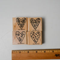 Stampin' Up! Heart Art Rubber Stamps - Set of 4