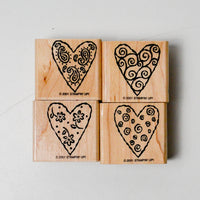 Stampin' Up! Heart Art Rubber Stamps - Set of 4