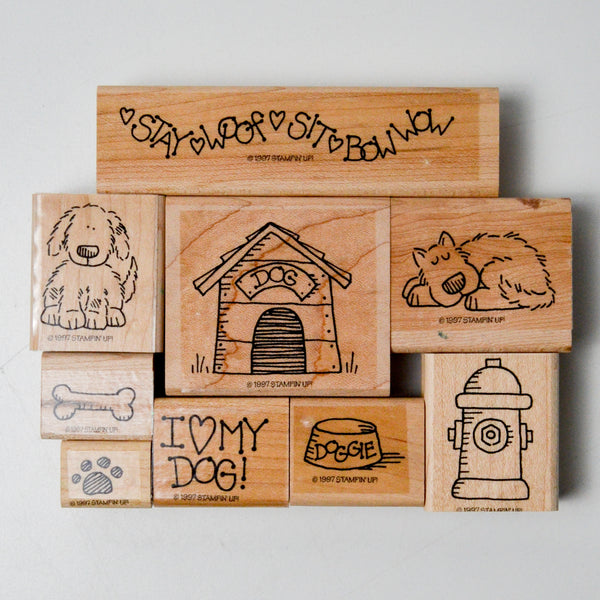 Stampin' Up! Bow Wow Rubber Stamps - Set of 9