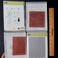 Stampin' Up! Positively Chevron, Simply Stars, Party This Way + Tote-ally Tess Mountable Stamps - 4 Sets