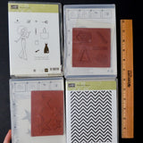 Stampin' Up! Positively Chevron, Simply Stars, Party This Way + Tote-ally Tess Mountable Stamps - 4 Sets