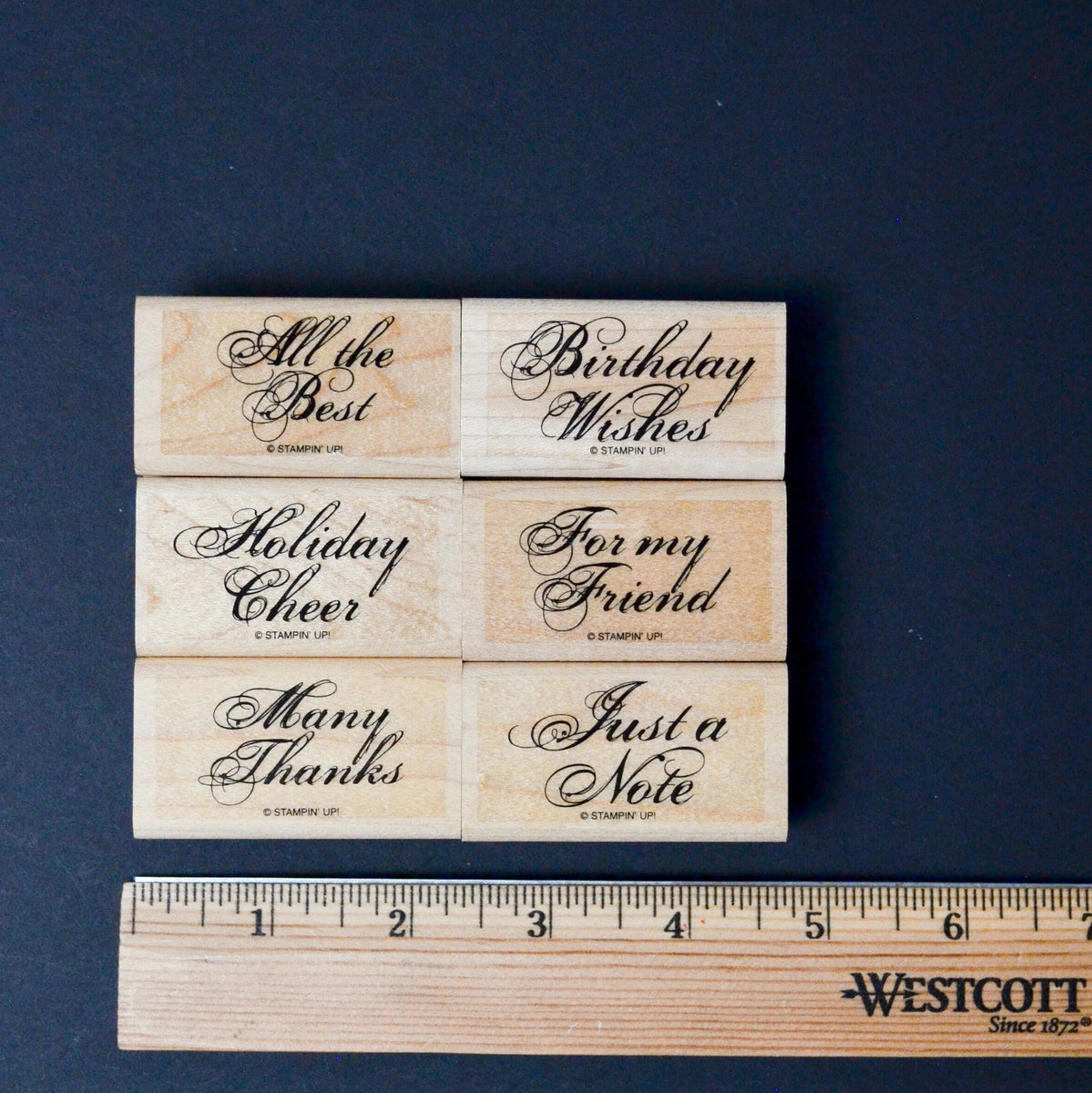 Script Card Stamps - Set of 6 – Make & Mend