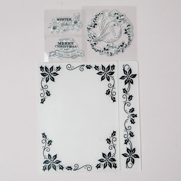 Christmas Mountable Stamp + Embossing Folder Set